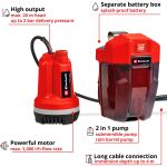 Einhell Power X-Change Akku-Klarwasserpumpe GE-PP 18 RB Li-Solo, 18Volt, Tauch- / Druckpumpe (rot/schwarz, ohne Akku und Ladegerät)