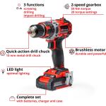 Einhell Professional Akku-Schlagbohrschrauber TP-CD 18/50 Li-i BL, 18Volt (rot/schwarz, 2x Li-Ionen Akku 2,0Ah)