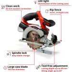 Einhell Power X-Change Akku-Handkreissäge TE-CS 18/150 Li-Solo, 18Volt (rot/schwarz, ohne Akku und Ladegerät)