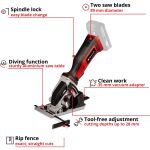 Einhell Power X-Change Akku-Mini-Handkreissäge TE-CS 18/89 Li-Solo, 18Volt (rot/schwarz, ohne Akku und Ladegerät)