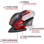 Einhell Power X-Change Akku-Multischleifer TE-OS 18/150 Li-Solo, 18Volt (rot/schwarz, ohne Akku und Ladegerät)