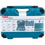 Makita Handwerkzeug-Set E-10883, 221-teilig (blau, inkl. 2 Umschalt-Knarren, 1/4" und 1/2")