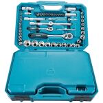 Makita Handwerkzeug-Set E-10883, 221-teilig (blau, inkl. 2 Umschalt-Knarren, 1/4" und 1/2")