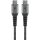 Goobay USB 2.0 Kabel, USB-C Stecker > USB-C Stecker (grau/silber, 0,5 Meter, Laden mit bis zu 60 Watt, Textilkabel mit Metallsteckern)