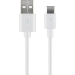 Goobay USB 2.0 Kabel, USB-A Stecker > USB-C Stecker (weiß, 2 Meter)