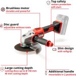 Einhell Professional Akku-Winkelschleifer AXXIO 18/150, 18Volt (rot/schwarz, ohne Akku und Ladegerät)