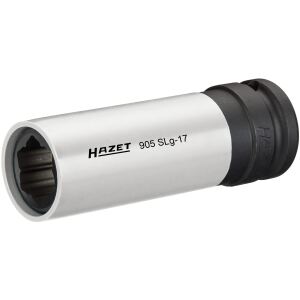 HAZET Steckschlüssel 905SLG-17, 1/2" (weiß, mit farbiger Hülse, für Alu-Felgen, 17mm)