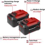 Einhell Akku Power-X-Change Plus TWIN-PACK 18Volt 5,2Ah (rot/schwarz, 2 Stück, ohne Ladegerät)