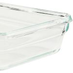 EMSA CLIP & CLOSE Glas-Frischhaltedose 0,8 Liter (transparent/rot, quadratisch)