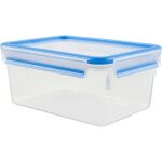 EMSA CLIP & CLOSE Frischhaltedose 3,7 Liter (transparent/blau, rechteckig, Großformat)