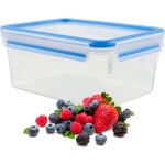 EMSA CLIP & CLOSE Frischhaltedose 3,7 Liter (transparent/blau, rechteckig, Großformat)