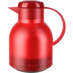 EMSA SAMBA Isolierkanne, 1 Liter (rot/transparent, QUICK PRESS Verschluss)