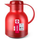 EMSA SAMBA Isolierkanne, 1 Liter (rot/transparent, QUICK PRESS Verschluss)