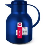 EMSA SAMBA Isolierkanne, 1 Liter (blau/transparent, QUICK PRESS Verschluss)