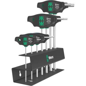 Wera 454/7 HF Set 2 Quergriff-Schraubendreher + Rack, 7-teilig (schwarz/grün, mit Haltefunktion)