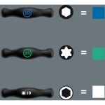Wera 454/10 HF Set Imperial 2 Quergriff-Schraubendreher + Rack, 10-teilig (schwarz/grün, zöllig, mit Haltefunktion)