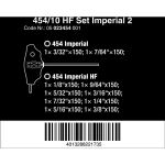 Wera 454/10 HF Set Imperial 2 Quergriff-Schraubendreher + Rack, 10-teilig (schwarz/grün, zöllig, mit Haltefunktion)