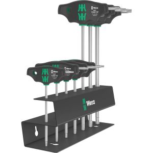 Wera 467/7 Sechsrund HF Set 2 Quergriff-Schraubendreher + Rack, 7-teilig (schwarz/grün, mit Haltefunktion)
