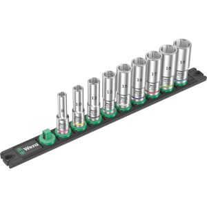 Wera Nuss-Magnetleiste B Deep 1 Steckschlüsseleinsatz-Satz 3/8" (schwarz/grün, 9?teilig)