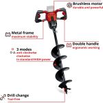 Einhell Professional Akku-Erdbohrer GP-EA 18/150 Li BL - Solo, 18Volt (rot, ohne Akku und Ladegerät)
