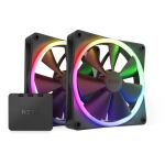 NZXT Europe F140 RGB Twin Pack 140x140x26 (schwarz, 2er Pack inkl. RGB & Fan Controller, 140 mm)