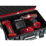 Einhell Systemkoffer E-Case S-F incl. grid foam (schwarz/rot, mit Rasterschaumstoffeinlage)