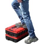 Einhell Systemkoffer E-Case S-F incl. grid foam (schwarz/rot, mit Rasterschaumstoffeinlage)