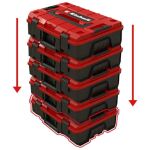 Einhell Systemkoffer E-Case S-F incl. grid foam (schwarz/rot, mit Rasterschaumstoffeinlage)
