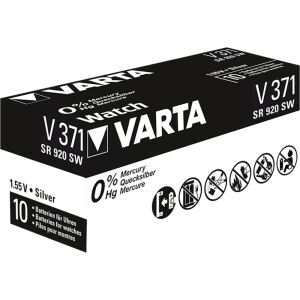 Varta Silberoxid-Knopfzelle 371 (silber, 10 Stück)