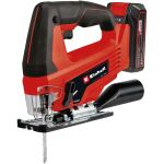 Einhell Power X-Change Akku-Stichsäge TC-JS 18 Li, 18Volt (rot/schwarz, Li-Ionen Akku 2,5Ah, Koffer E-Box Basic)