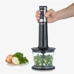 Severin Stabmixer SM 3772 (schwarz/edelstahl, 600 Watt, mit Zerkleinerer und Schneebesen)