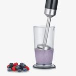 Severin Stabmixer SM 3772 (schwarz/edelstahl, 600 Watt, mit Zerkleinerer und Schneebesen)