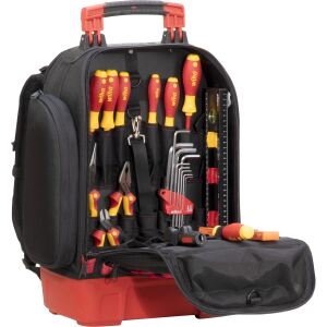 wiha Werkzeugrucksack electric Set (schwarz/rot, 27-teilig, mit Rucksack)