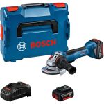 Bosch Power Tools Akku-Winkelschleifer GWS 18V-10 P Professional, Ø 125mm (blau/schwarz, 2x Li-Ionen Akku 5,0Ah, in L-BOXX)