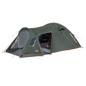 High Peak Kuppelzelt Kira 3.1 (dunkelgrün/grau, mit Tunnelvorbau, Climate Protection 80)
