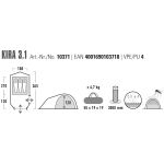 High Peak Kuppelzelt Kira 3.1 (dunkelgrün/grau, mit Tunnelvorbau, Climate Protection 80)
