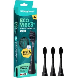Happybrush ECO VIBE 3 Aufsteckbürsten (schwarz)