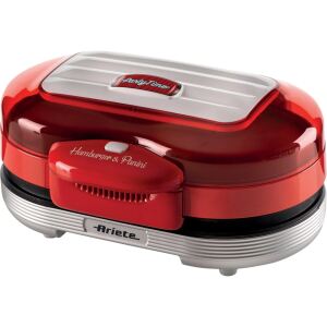 Ariete Hamburger-Grill Party Time (rot/silber, 1.200 Watt, 50s Style)