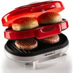 Ariete Hamburger-Grill Party Time (rot/silber, 1.200 Watt, 50s Style)