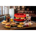 Ariete Hamburger-Grill Party Time (rot/silber, 1.200 Watt, 50s Style)