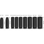 Bosch Power Tools PRO Impact Steckschlüsseleinsatz-Set 3/8", 9-teilig (schwarz, tief)