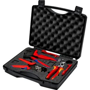 Knipex Werkzeugkoffer Photovoltaik, für Solar-Steckverbinder MC4 (schwarz, 7-teiliges Sortiment, für Kabel bis 10mm²)