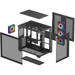 Deepcool CG530 4F  (schwarz, Tempered Glass x 2)