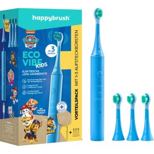 Happybrush ECO VIBE KIDS Paw Patrol + 3 Refills, Elektrische Zahnbürste (hellblau)