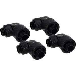Alphacool Eiszapfen 16/10mm Anschraubtülle 90° drehbar G1/4 (schwarz, für weiche Schläuche (PVC, Silikon, Neoprene))