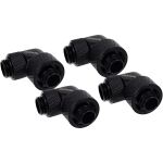 Alphacool Eiszapfen 16/10mm Anschraubtülle 90° drehbar G1/4 (schwarz, für weiche Schläuche (PVC, Silikon, Neoprene))