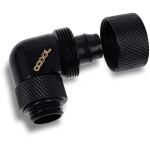 Alphacool Eiszapfen 16/10mm Anschraubtülle 90° drehbar G1/4 (schwarz, für weiche Schläuche (PVC, Silikon, Neoprene))