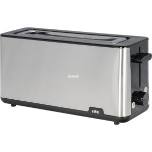Braun Houshold Langschlitz-Toaster PurShine HT 1610 BK (edelstahl/schwarz, 1.030 Watt, für 2 Scheiben Toast)