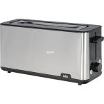 Braun Houshold Langschlitz-Toaster PurShine HT 1610 BK (edelstahl/schwarz, 1.030 Watt, für 2 Scheiben Toast)