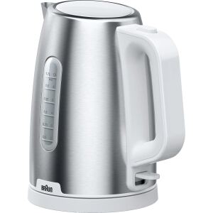 Braun Houshold Wasserkocher PurShine WK 1500 WH (edelstahl/weiß, 1,7 Liter, 2.200 Watt)